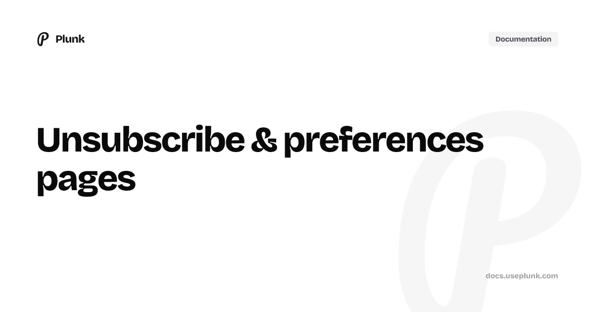 Plunk Documentation